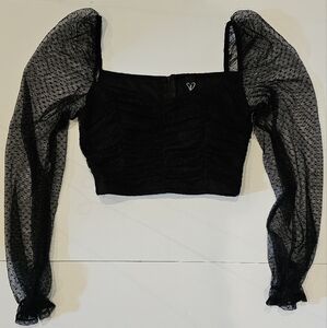 Windsor Black Lace Poof Sleeve size Small